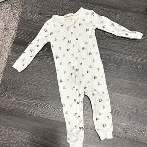 Charming White and Gray Kids Footie Pajamas